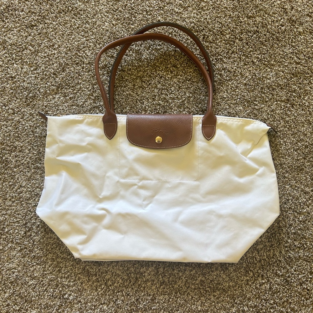 Longchamp Le Pliage White Large Tote Bag